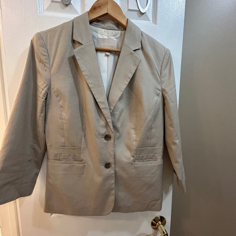 Banana Republic Lightweight Cotton Suiting Jacket – Size 10, 3/4 Length Sleeves